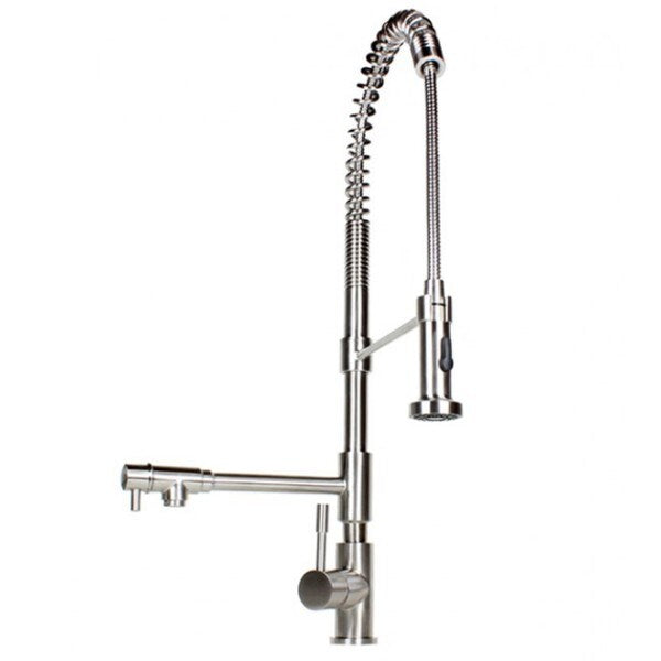Stainless Steel Coil Spring Pull-out Sprayer Dual Spout Kitchen Faucet