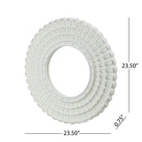 Colby Modern Round Mirror with Carved Frame by Christopher Knight Home - 23.50" W x 0.75" L x 23.50" H