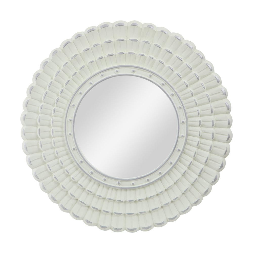 Colby Modern Round Mirror with Carved Frame by Christopher Knight Home - 23.50" W x 0.75" L x 23.50" H