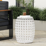 Colcord Outdoor Metal Side Table by Christopher Knight Home