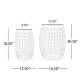 Colcord Outdoor Outdoor Metal Side Tables (Set of 2) by Christopher Knight Home