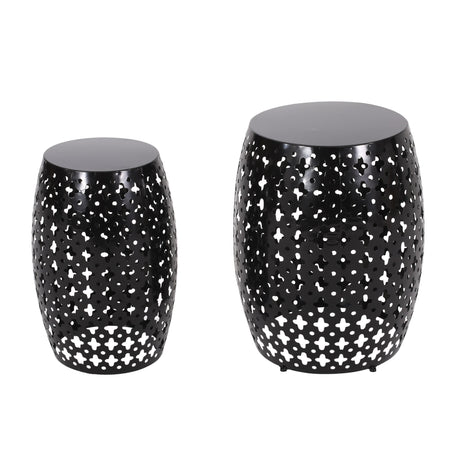 Colcord Outdoor Outdoor Metal Side Tables (Set of 2) by Christopher Knight Home