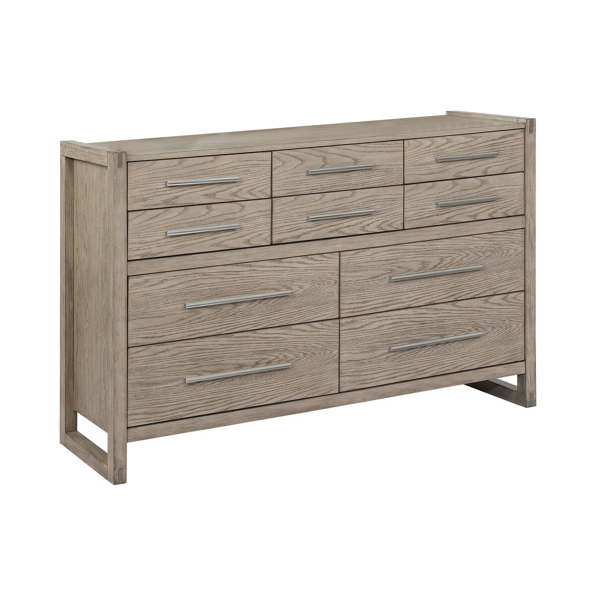 Cole Grey Oak 5-piece Bedroom Set with Metal Base Nightstand