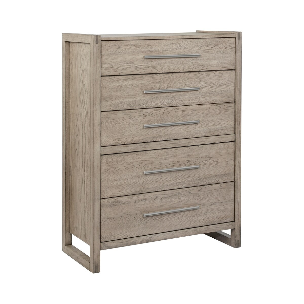 Cole Grey Oak 5-piece Bedroom Set with Metal Base Nightstand
