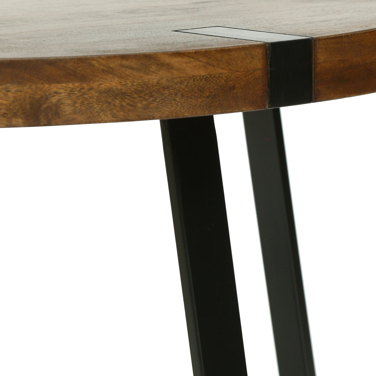 Coles Handmade Mango Wood and Iron Circular Coffee Table by Christopher Knight Home
