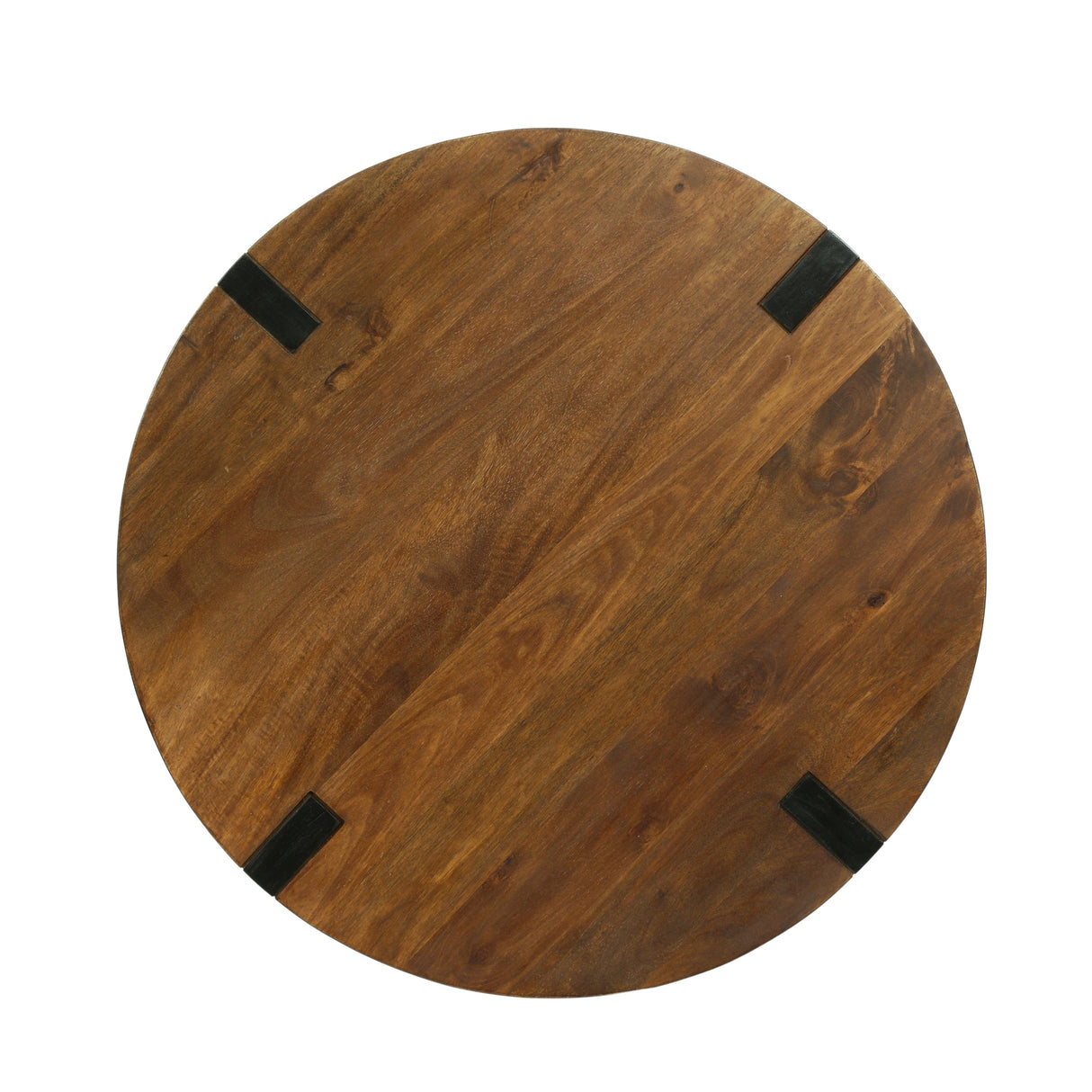 Coles Handmade Mango Wood and Iron Circular Coffee Table by Christopher Knight Home