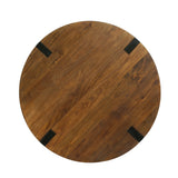 Coles Handmade Mango Wood and Iron Circular Coffee Table by Christopher Knight Home