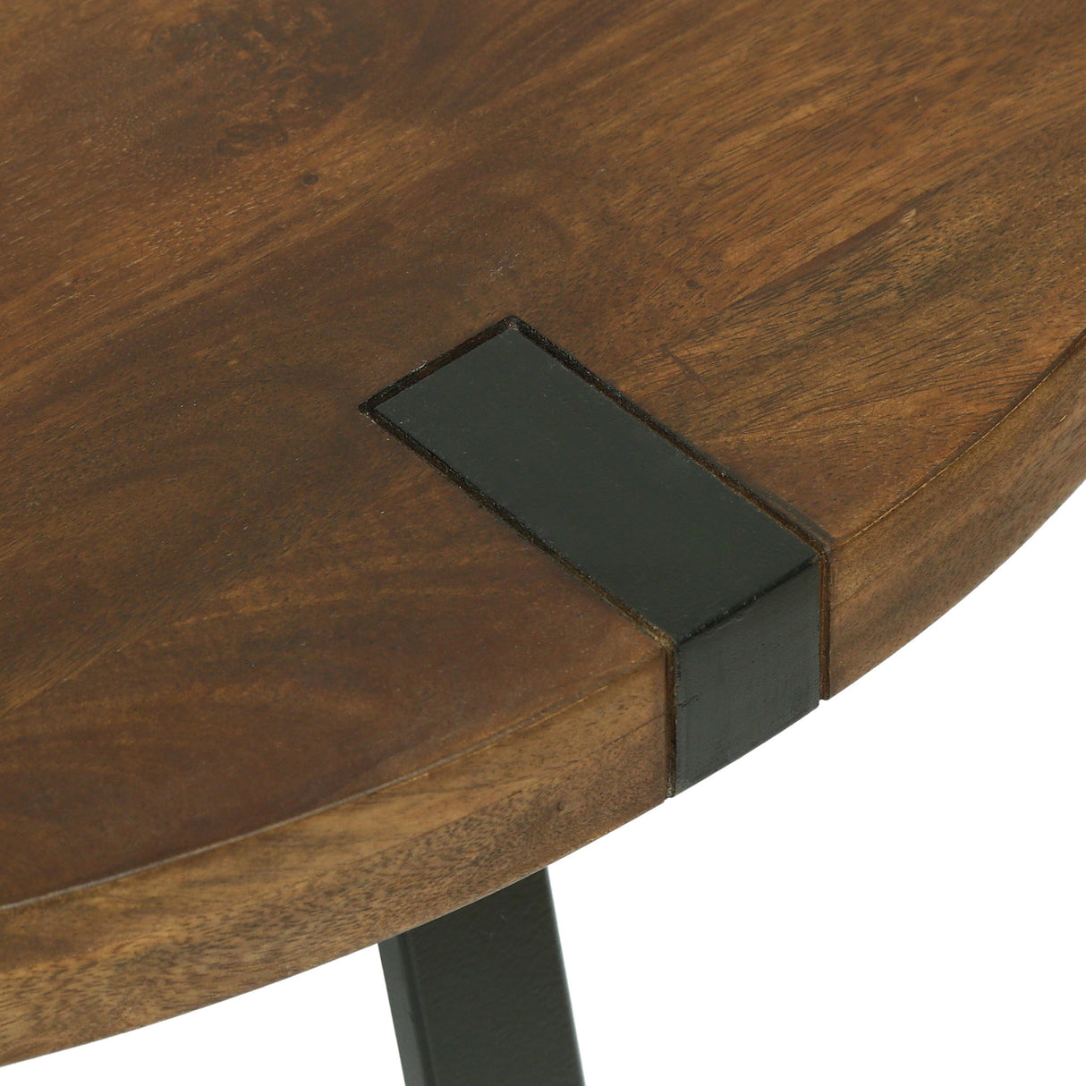 Coles Handmade Mango Wood and Iron Circular Coffee Table by Christopher Knight Home
