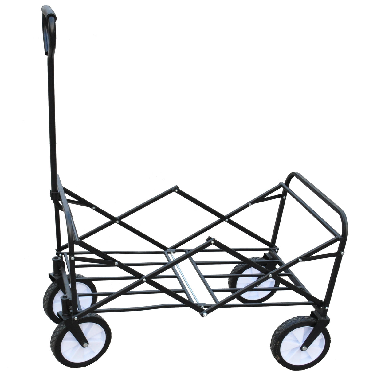 Folding Wagon Cart Collapsible Utility Camping Grocery Canvas Portable - 40.5"L X 21.26"D X 46.46"H