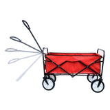 Folding Wagon Cart Collapsible Utility Camping Grocery Canvas Portable - 40.5"L X 21.26"D X 46.46"H