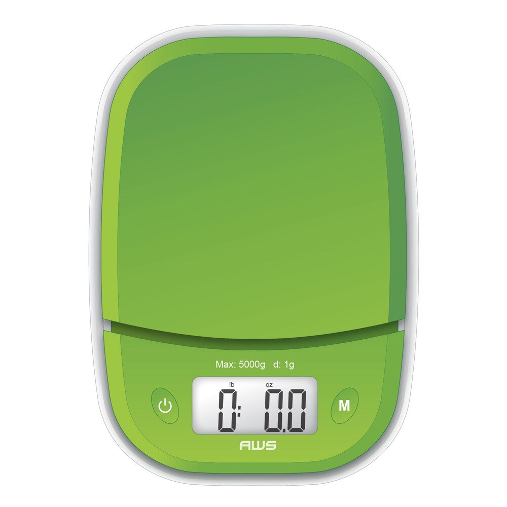 AWS Green Collapsible Countertop Digital Kitchen Scale