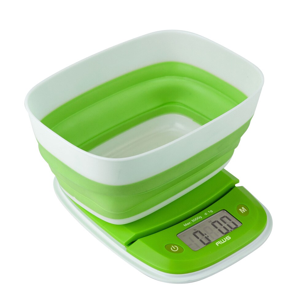 AWS Green Collapsible Countertop Digital Kitchen Scale