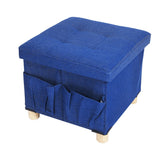 Collapsible Storage Stools,Foot Stool,Comfortable Seat,With Wooden Feet And Lid