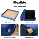 Collapsible Storage Stools,Foot Stool,Comfortable Seat,With Wooden Feet And Lid