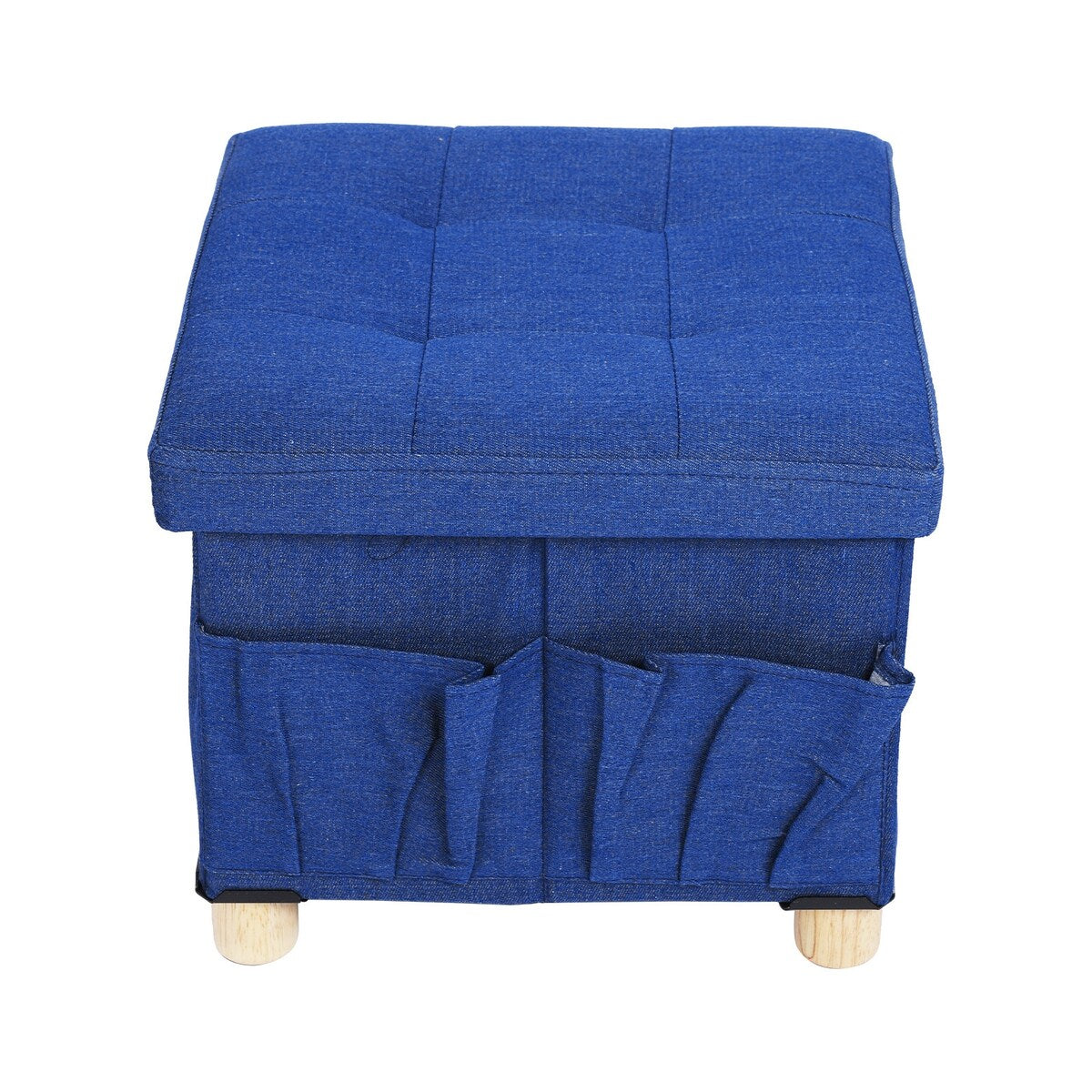 Collapsible Storage Stools,Foot Stool,Comfortable Seat,With Wooden Feet And Lid