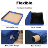 Collapsible Storage Stools,Foot Stool,Comfortable Seat,With Wooden Feet And Lid