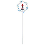 Hand-Painted Coastal Seagulls Wind Spinner Garden Stake - 7 x 18 x 4