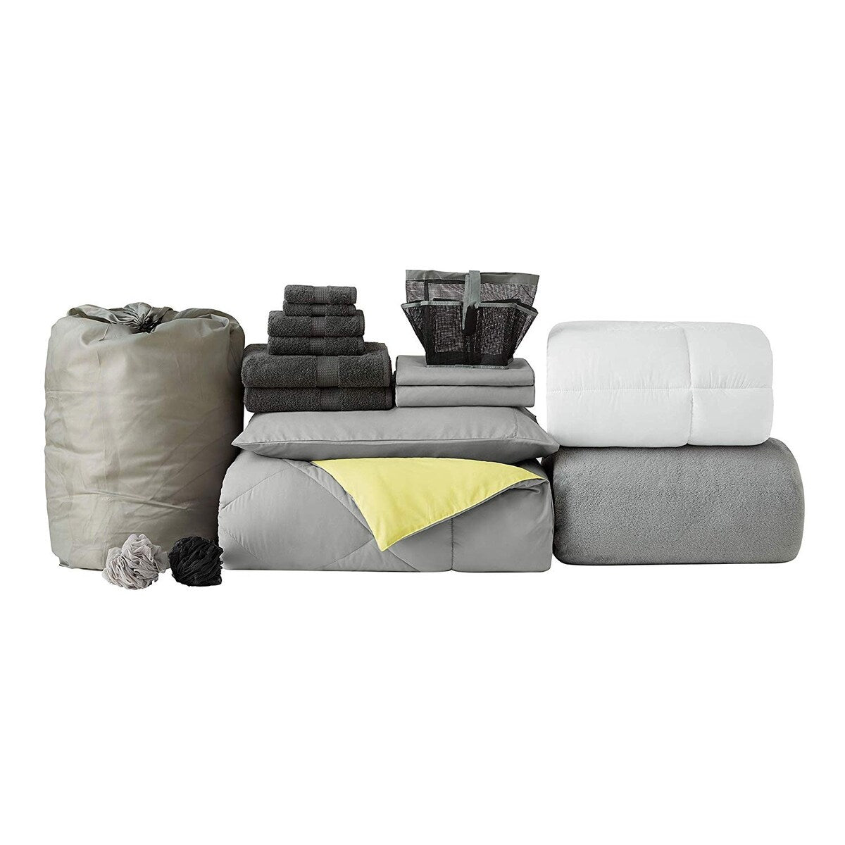Porch & Den Harglow Yellow/Alloy Grey Twin XL College Dorm Bedding Set