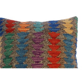 Collene Gray/Blue Hand-Woven Kilim Throw Pillow(18"x18")