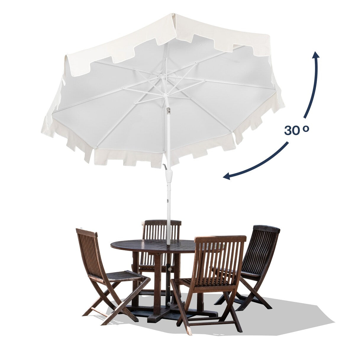 Collins 9 ft. Classic MidCentury Market Patio Umbrella with UV Protection, Auto-Tilt, Crank and Wind Vent, by JONATHAN Y
