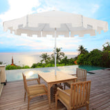 Collins 9 ft. Classic MidCentury Market Patio Umbrella with UV Protection, Auto-Tilt, Crank and Wind Vent, by JONATHAN Y
