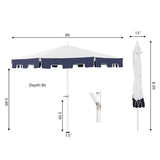 Collins 9 ft. Classic MidCentury Market Patio Umbrella with UV Protection, Auto-Tilt, Crank and Wind Vent, by JONATHAN Y