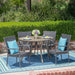 Collins Outdoor 5 Piece Acacia Wood and Wicker Dining Set by Christopher Knight Home