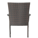 Collins Outdoor 5 Piece Acacia Wood and Wicker Dining Set by Christopher Knight Home