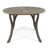Collins Outdoor 5 Piece Acacia Wood and Wicker Dining Set by Christopher Knight Home