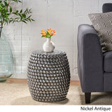 Collister Modern Handcrafted Textured Iron Accent Table by Christopher Knight Home