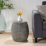 Collister Modern Handcrafted Textured Iron Accent Table by Christopher Knight Home