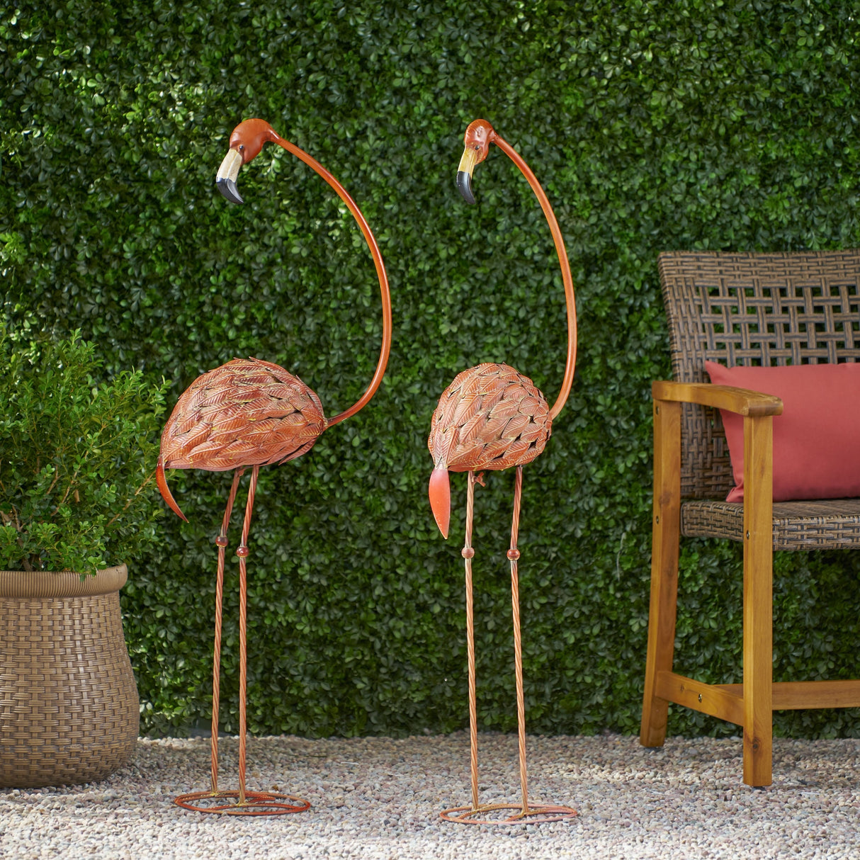 Collyer Outdoor Flamingo Garden Art Decor (Set of 2) by Christopher Knight Home