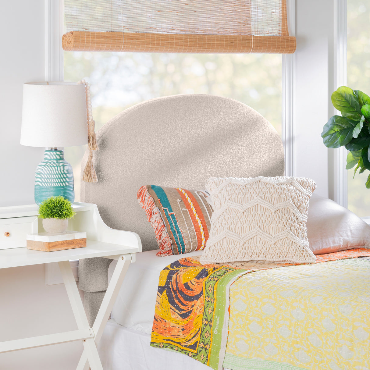 Collymore Natural Sherpa Fleece Headboard