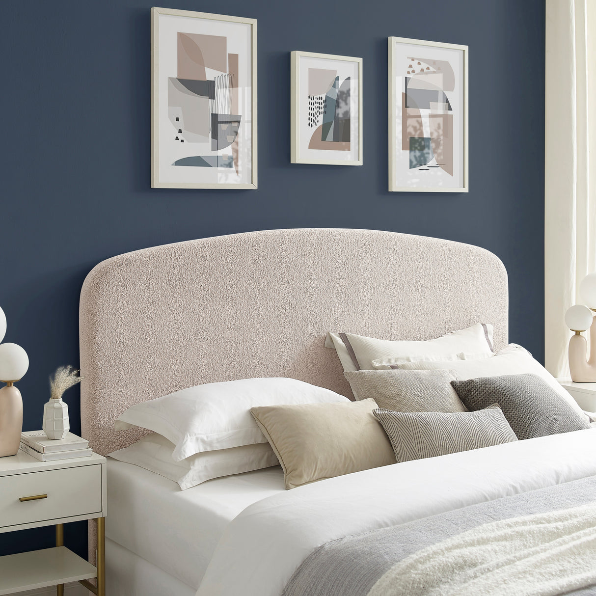Collymore Natural Sherpa Fleece Headboard