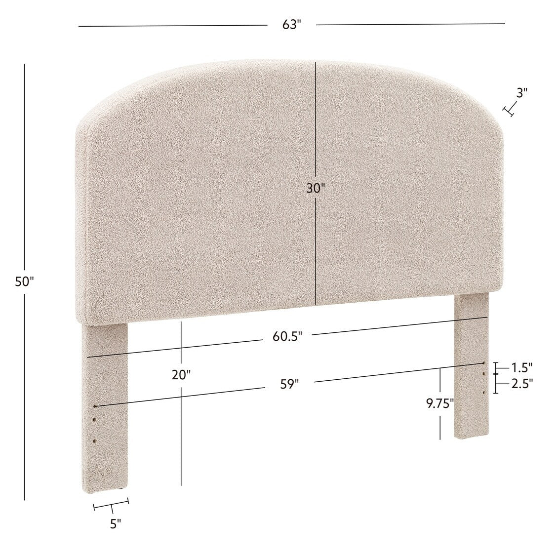 Collymore Natural Sherpa Fleece Headboard