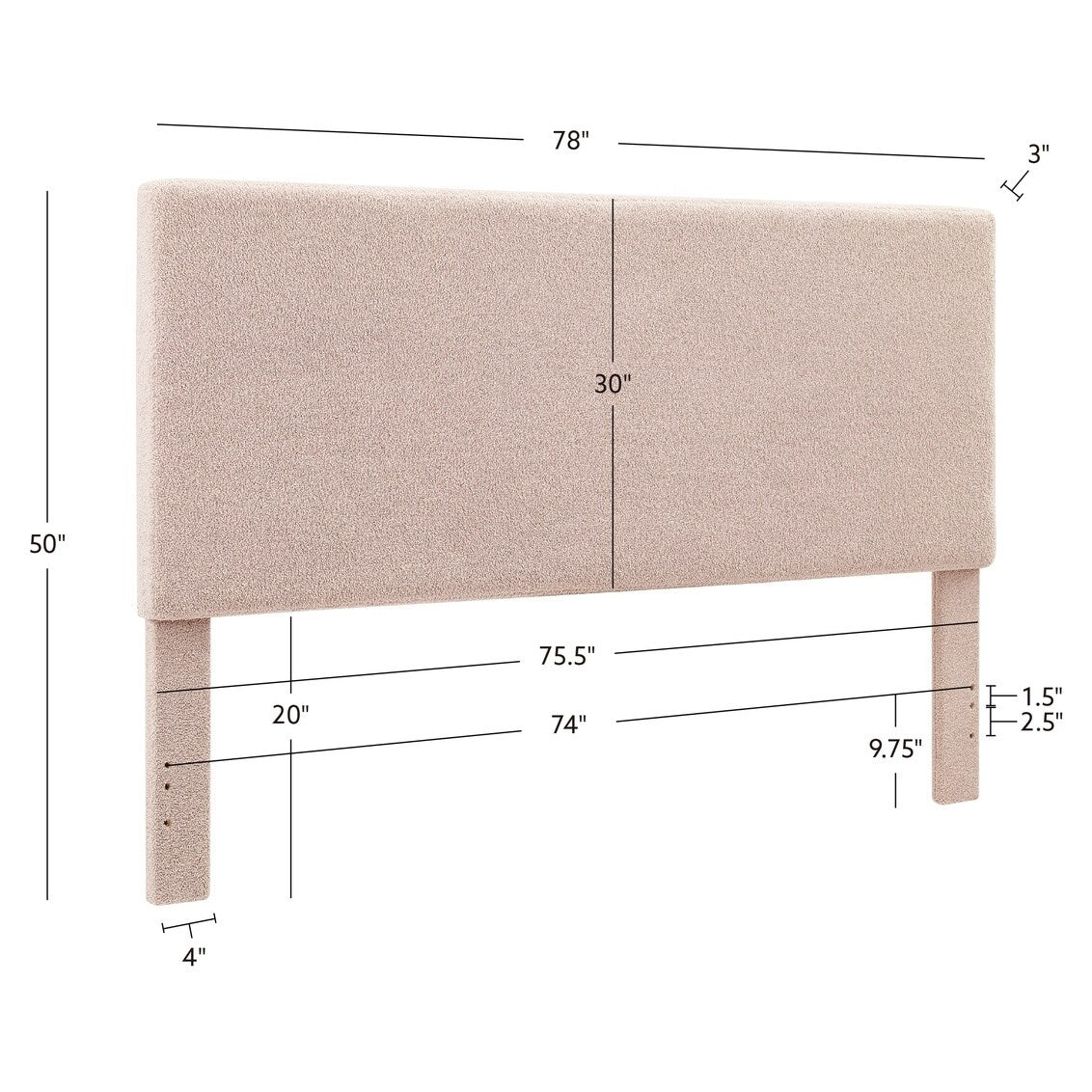 Collymore Natural Sherpa Fleece Headboard