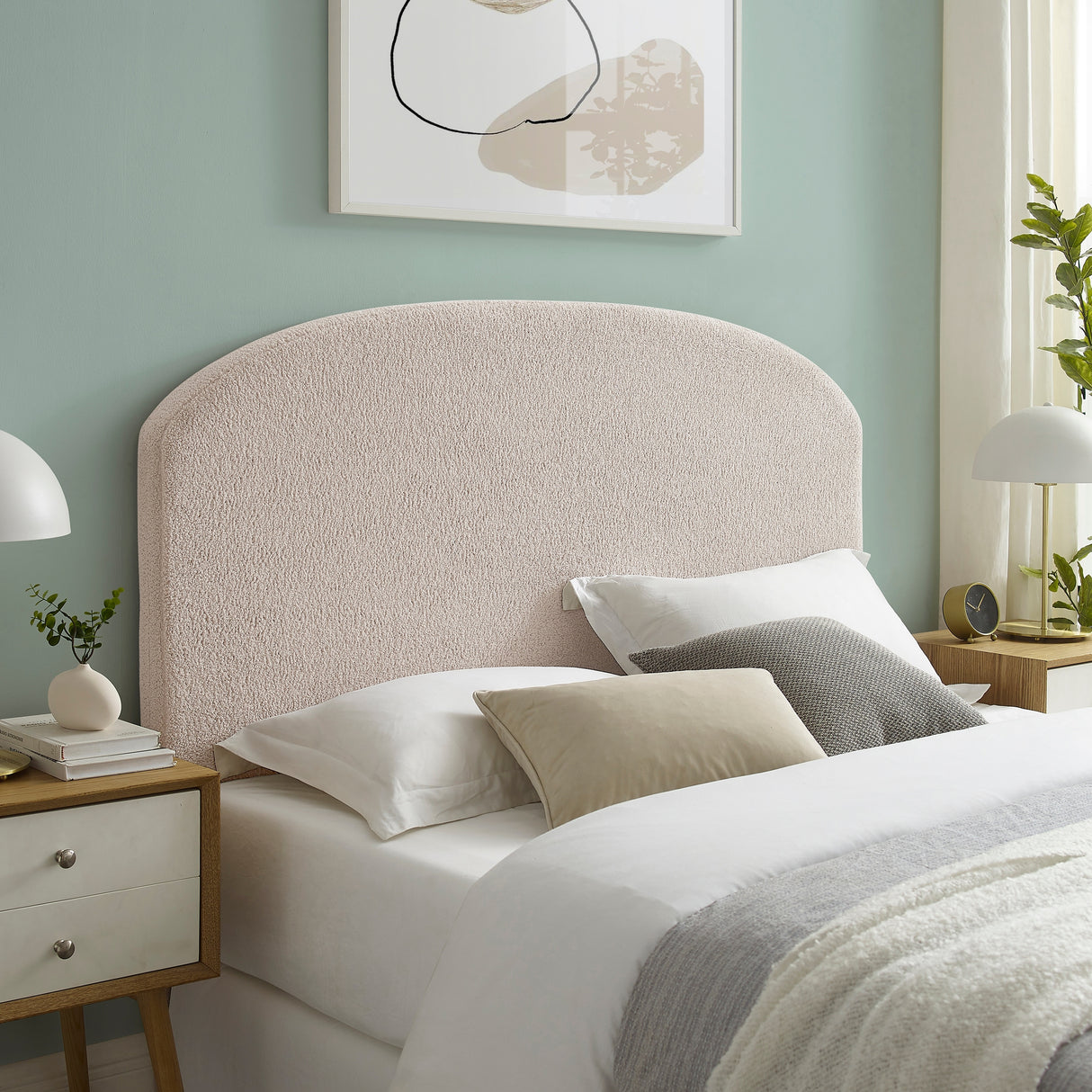 Collymore Natural Sherpa Fleece Headboard