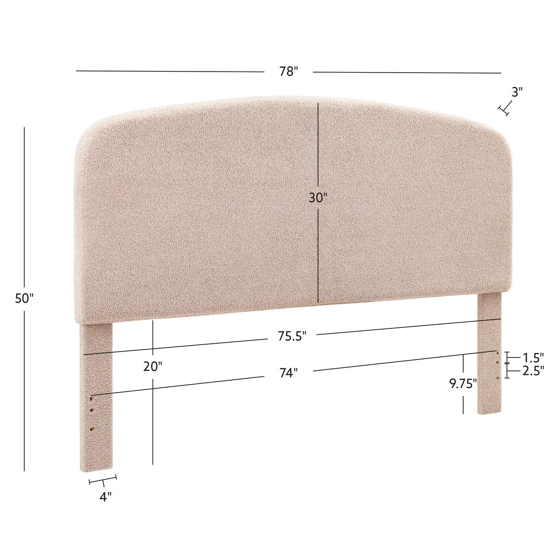 Collymore Natural Sherpa Fleece Headboard