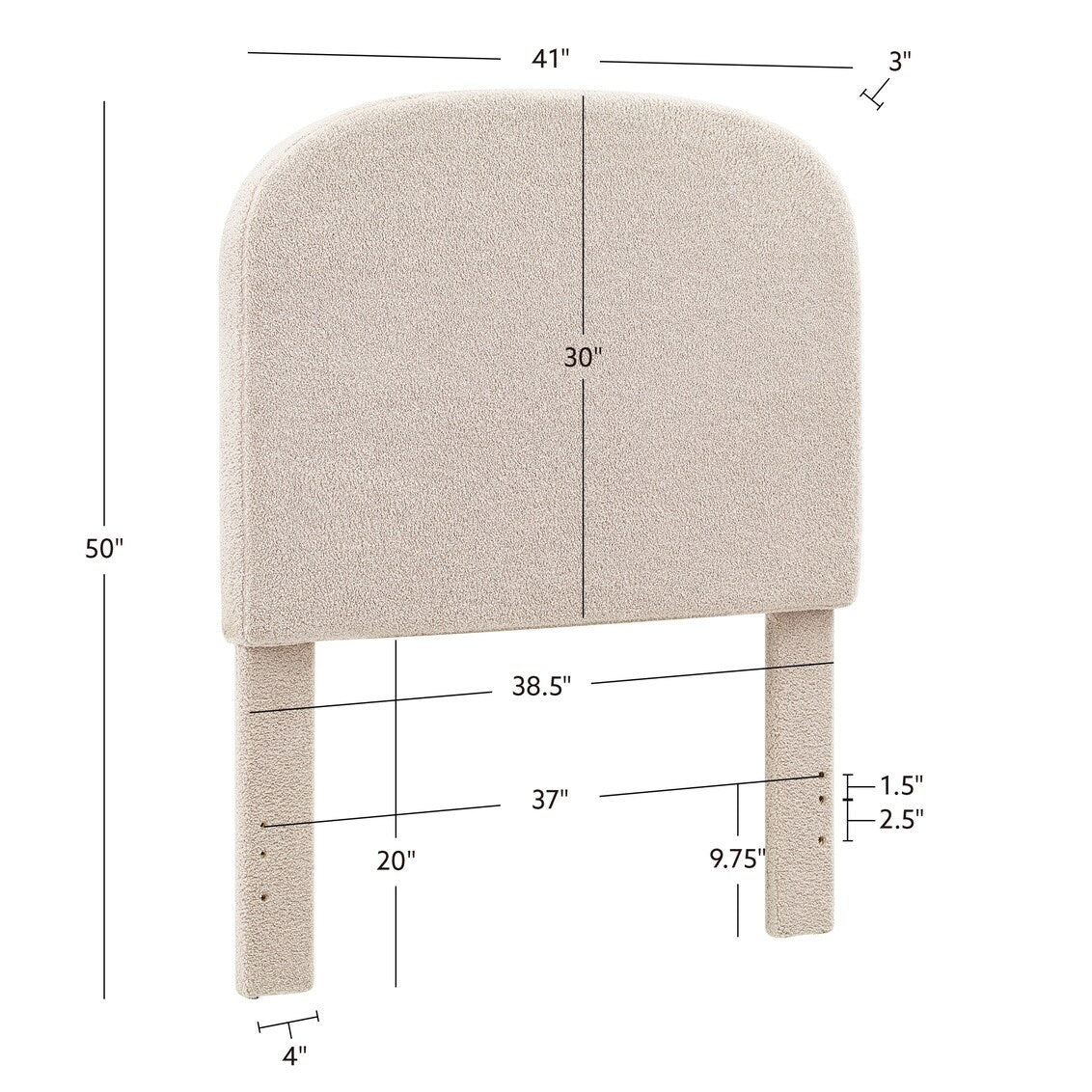 Collymore Natural Sherpa Fleece Headboard