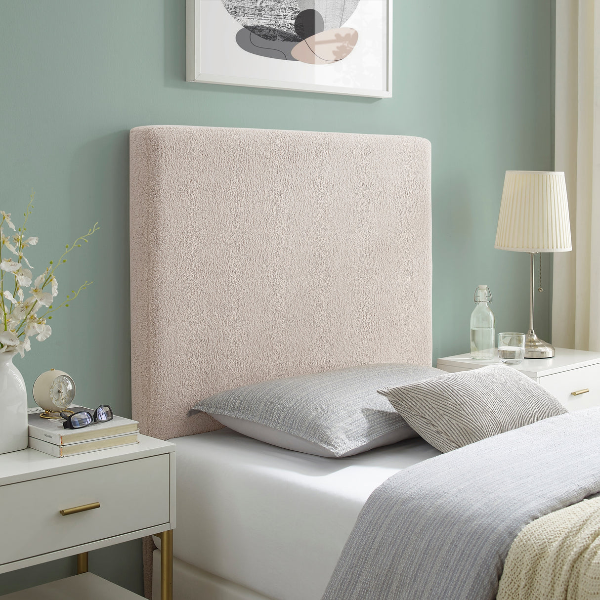 Collymore Natural Sherpa Fleece Headboard