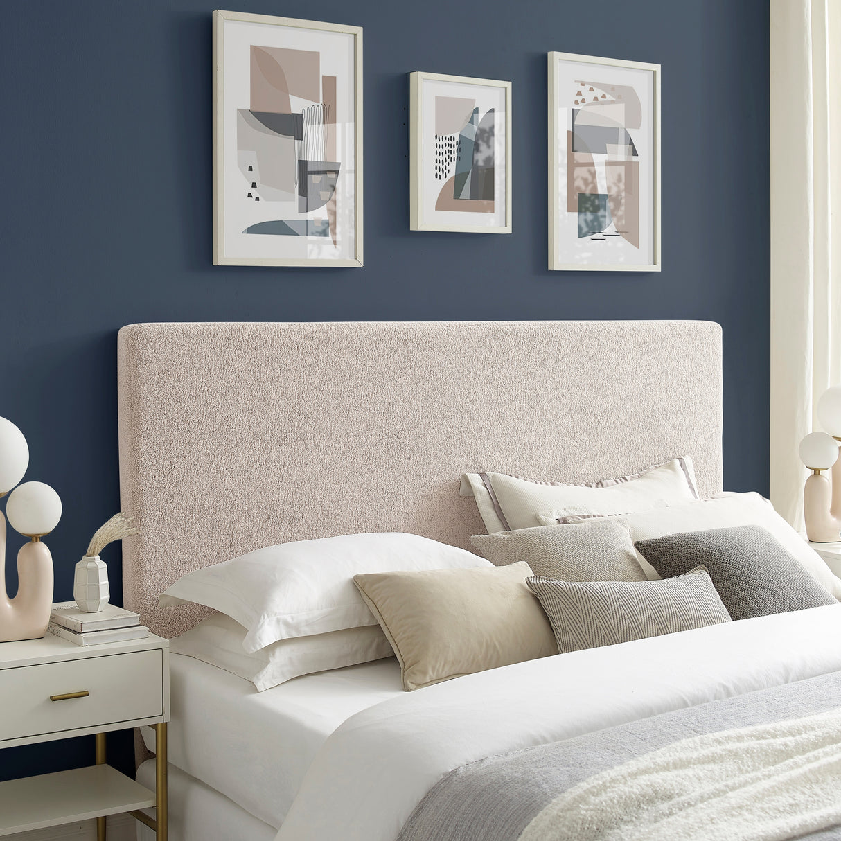 Collymore Natural Sherpa Fleece Headboard