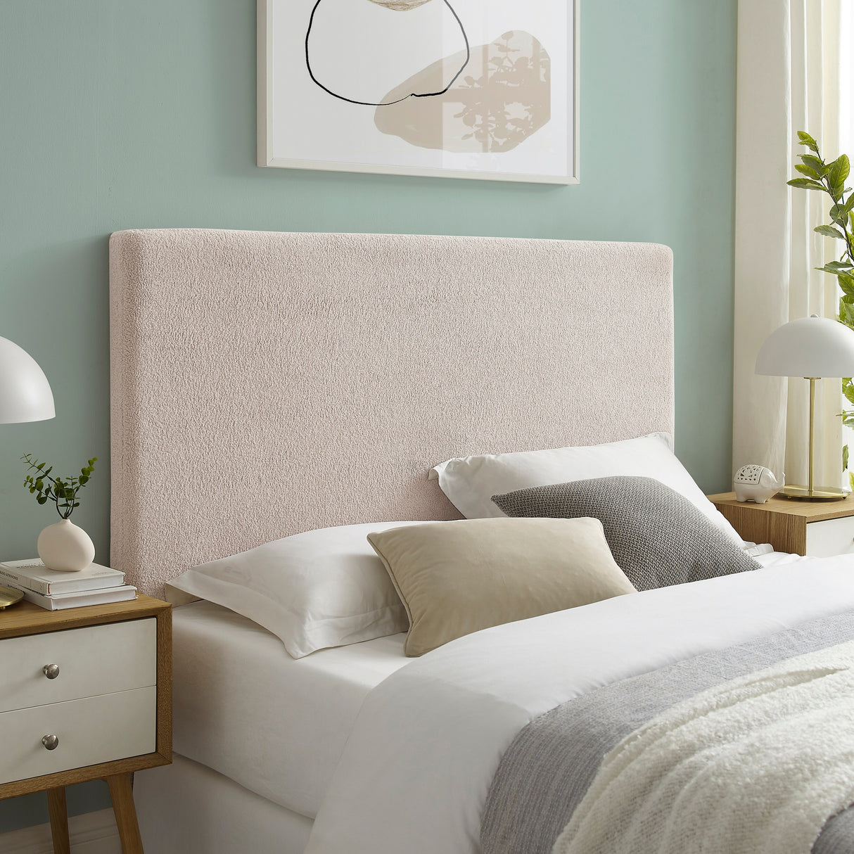 Collymore Natural Sherpa Fleece Headboard