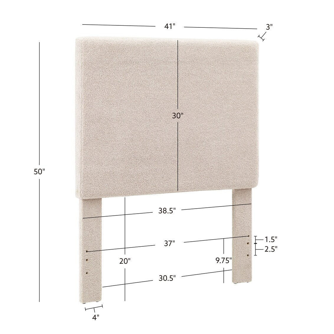 Collymore Natural Sherpa Fleece Headboard