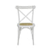 Colmar Classic Traditional X-Back Wood Rattan Dining Chair, Natural (Set of 2) by JONATHAN Y