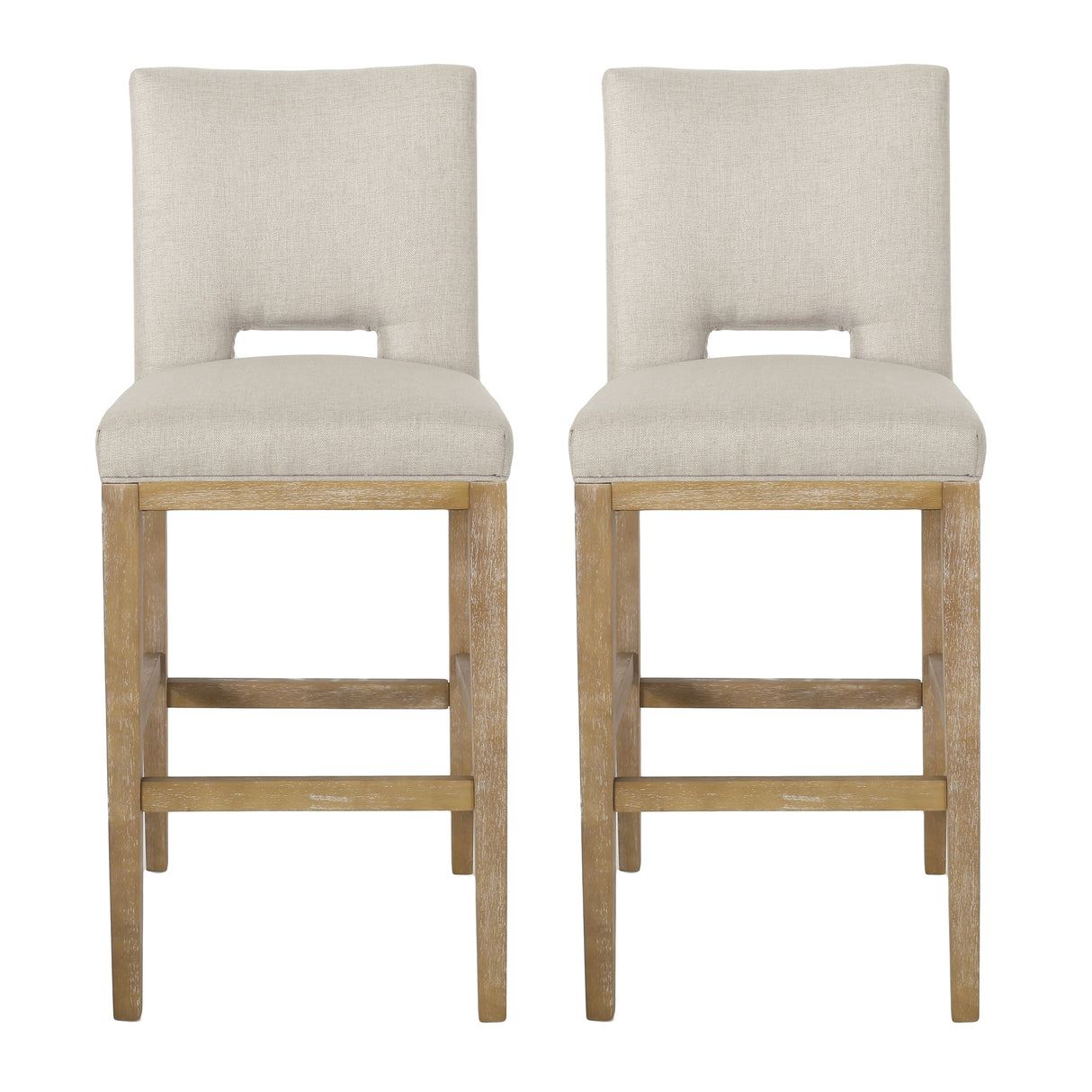 Coloma Fabric and Rubberwood 31 Inch Barstools (Set of 2) by Christopher Knight Home