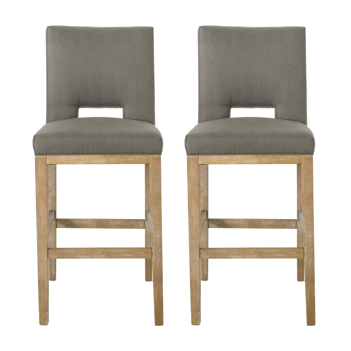 Coloma Fabric and Rubberwood 31 Inch Barstools (Set of 2) by Christopher Knight Home