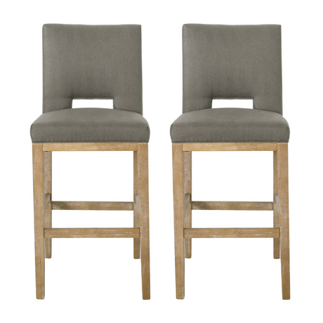 Coloma Fabric and Rubberwood 31 Inch Barstools (Set of 2) by Christopher Knight Home