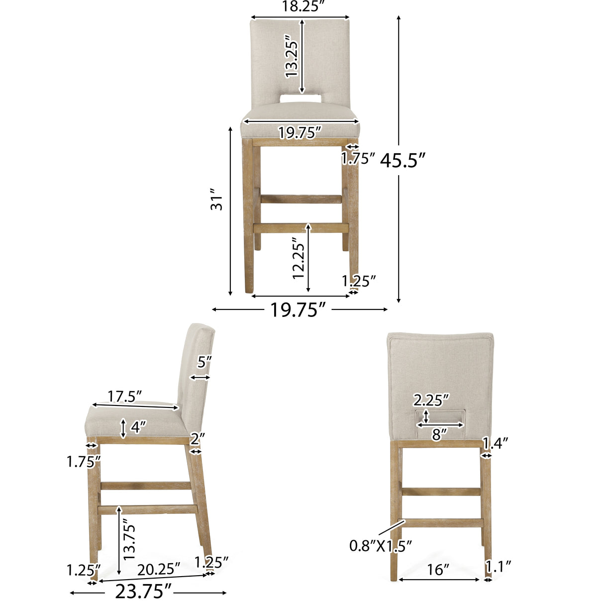 Coloma Fabric and Rubberwood 31 Inch Barstools (Set of 2) by Christopher Knight Home