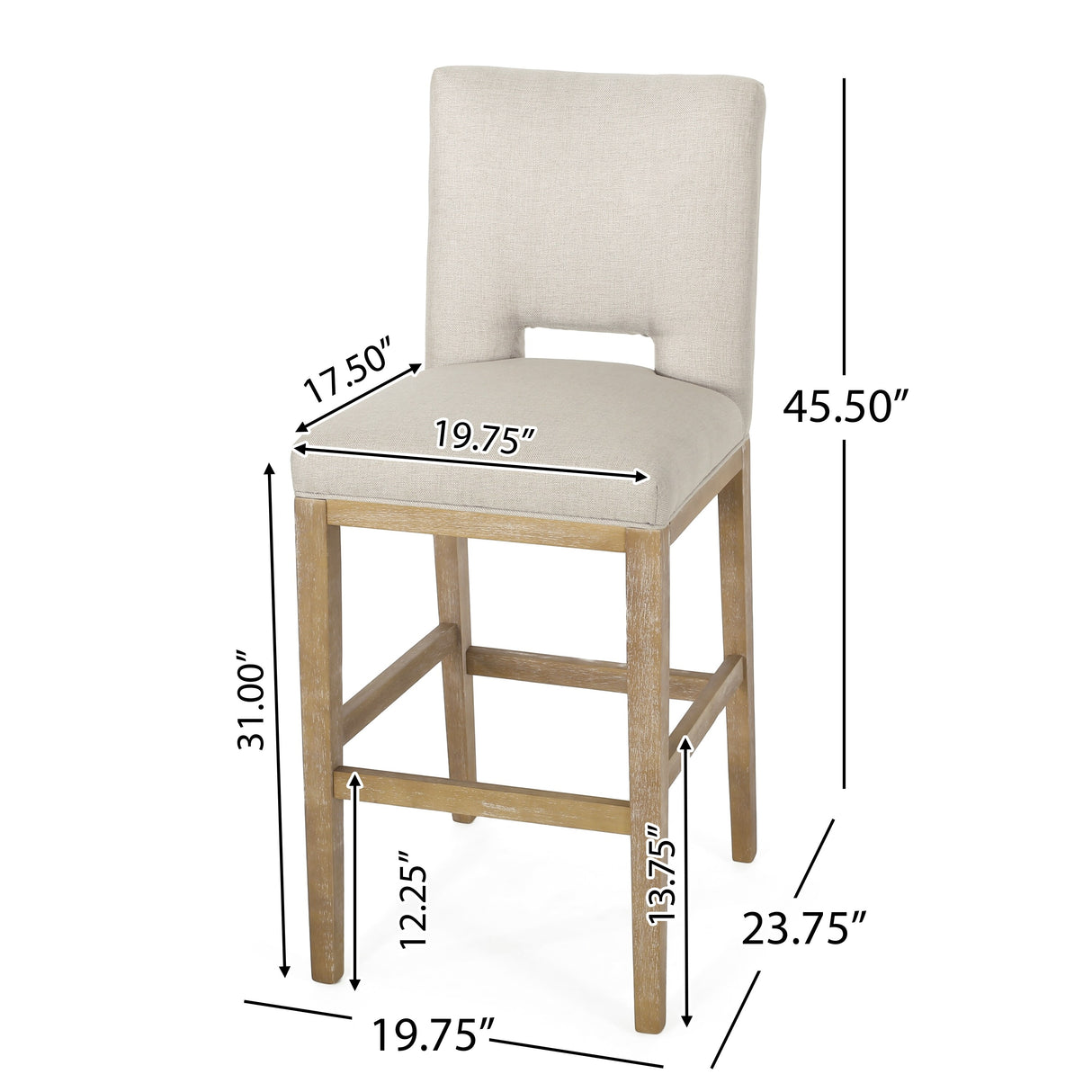 Coloma Fabric and Rubberwood 31 Inch Barstools (Set of 2) by Christopher Knight Home