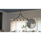 Colombes 5-Light Grey Ash Rustic Farmhouse Linear Chandelier